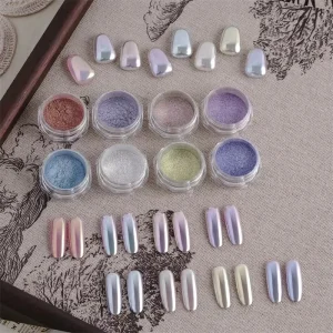 Iridescent Aurora Laser Mirror Effect Chameleon Pigment Glitter Powder Transparent Rainbow Gloss Salon Grade Nail Art Supplies