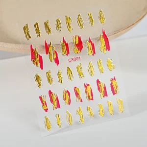 Irregular Graffiti Nail Art Stickers Laser Metal Mirror Glossy Irregular Design DIY Adhesivers Manicure Decorations Decals