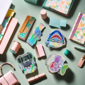 Irregular shaped Waterproof UV Holographic Adhesive Stickers for Packing Labels