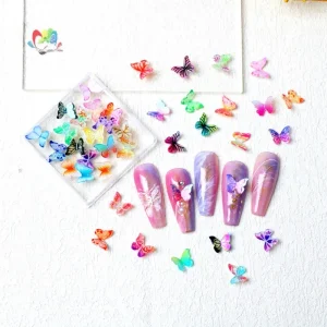JIASI JS HUD1 Acrylic Cartoon 3D Nail Decorations Butterfly Mixed Nail Art Bow Jewelry Designer Nail Charms