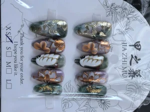 JIAZHIMU Oval Square Coffin Almond Newly Handmade Artificial Nail Tips Easy for Beauty