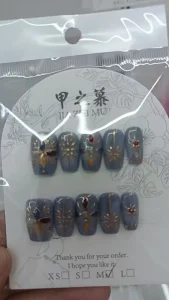 JIAZHIMU Oval Square Coffin Almond Newly Handmade Artificial Nail Tips Easy for Beauty