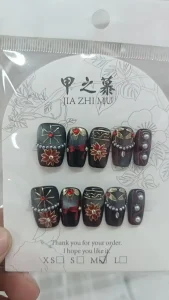 JIAZHIMU Oval Square Coffin Almond Newly Handmade Artificial Nail Tips Easy for Beauty