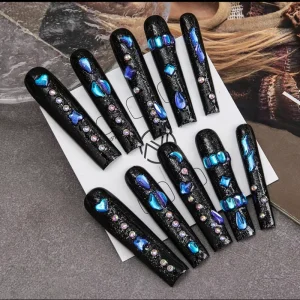JOYPET Handmade Press on Nails New Trend Extra Long Square Artificial Fingernails Full Cover Easy Apply