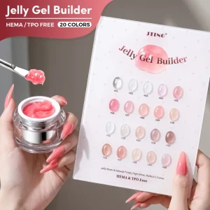 JTING Exclusive Jelly Gel Builder 15g 20colors Hard Colorful Gel Nail Polish Exctension Gel HEMA TPO Free Customize Gel Polish