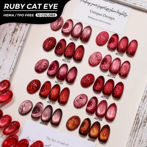 JTING Valentine 10 Colors Ruby Cat Eye Gel Polish Red Color Magnetic Cat Eye Gel TPO Hema Free UV Gel Nail Polish
