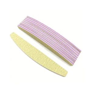 Japan Professional Custom Double Side Gold Abrasive 100 180 Half Moon Yellow OEM EVA Nail File Buffer Finger Packing Paper Pcs