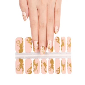 Japanese French Waterproof Nail Stickers Custom Nail Wraps 3D Gold Foil Colorful Nail Decals Art