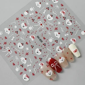 Japanese Kawaii Flat Nail Stickers Cute Cartoon Dog Cat & Bear Nail Art Decals for Nail Art Salon Manicure DIY