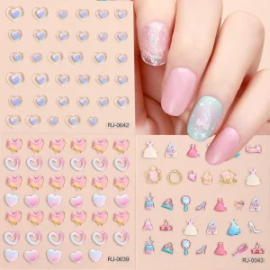 Japanese Korean Golden Metal Foil Nail Art Decals 3D 5D Jelly Stickers Made PET from Best Nail Art Supplier