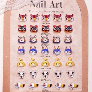 Japanese Mini Cartoon Animal Zodiac Nail Ornament Resin DIY Mobile Phone Case Ear Stud Accessories Nail Art Charms Decorations