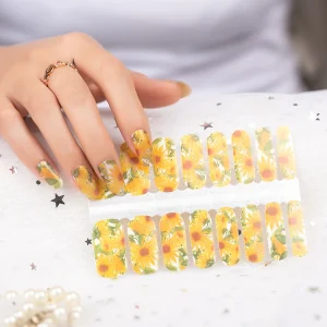 Japanese Summer Waterproof Flower Nail Stickers & Decals for Nail Beauty Art