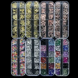 Jewelry Nail Decoration 3D Nail Art Kits Mixed 12 Design