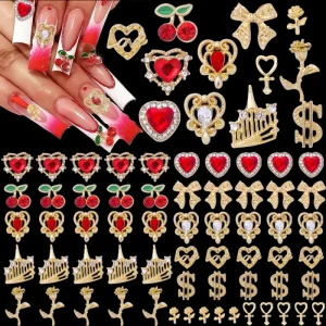 K9 Alloy Inlaid Diamond 3D Nail Art Accessories Set Multi-Color Resin Cartoon Nail Decorations with Rhinestones