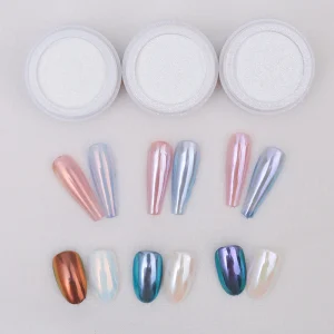 KINNCO Aurora Mirror Powder For Nail Art Gel Polish Create Silver Mirror Effect Nail Powder 9 Colors