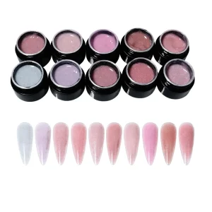 KINNCO Private Label Glitter Nail Builder Clear Nail Gel Builder Extension Hema Free Tpo Free Nail Gel Hard UV Gel