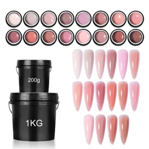 KNC Hema Tpo Free Buildering Gel Private Label 1KG 15g 30g Nude Clear Hard Gel Nail Extension Gel Polish Super Nude Builder