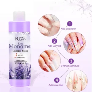 KUDAN 1kg EMA Acrylic Liquid Non Toxic Long Lasting Fragrant Monomer Nail Powder for Nail Decoration