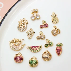 Kawaii Fruits Cherry Small Pendant DIY Dangle Nail Art Charms for Creative Holiday Finger Manicure Decoration