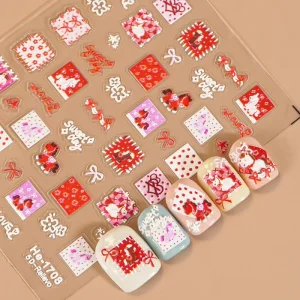 Kids Fantasy Pony Paradise Nail Stickers Cute Cartoon Doodle Horse Nail Art Decals for Children