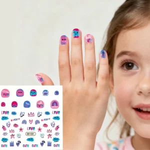 Kids Full Cover Nail Stickers Cartoon Designs Nails Accessories for Girls Supplies