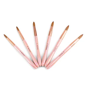 Kolinsky Acrylic Nail Brush Set for Manicure Pedicure Professional Powder Brushes for Acrylic Nails Extension and 3D Nail Carving