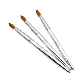 Kolinsky Hair Nail Brush With Silver Metal Handle