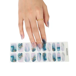 Korean Gel Nail Sticker Non Toxic With Lamp Long Lasting Gel Nail Strips OEM ODM Available Gel Nail Wraps