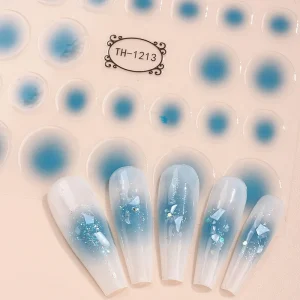 Korean Japanese 3D Nail Sticker Decoration DIY Press Glue Polish Nail Wraps for Girls Woven Design Salon Quality Plastic