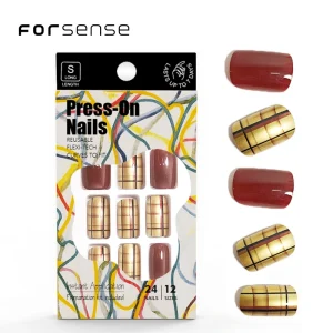 Korean Press on Nails for Wide Fingers Traceless Realistic False Nails Winter No Trace square Fake Nails with Glue Sticker Gum