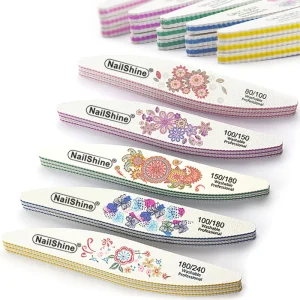 Korean Style Willow Leaf Shape Buffer Nail Care Files Double Side EVA Sponge Nail Files 80 100 150 180 240 Sizes