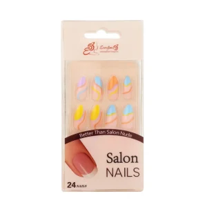 LD003 057 Ladybird Press on Nails Medium Sun Jasmine with Glue Paper Box False Acrylic Nails for Lady