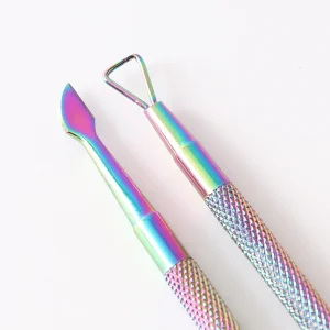 LOW MOQ Nail Art Tools Nail Polish Gel Remover Rainbow Triangle Cuticle Pusher