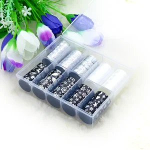Lace Design Nail Foil Sticker Set Flower Transfer Foil Sticker Decal Press Nail Art Decoration