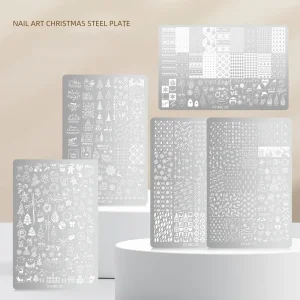 Large Nail Art Stamping Plate XL Size Deep Etched Stainless Steel Template for Full Nail Image Transfer Manicure Tools