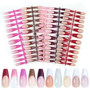Large Pack Acrylic French Press on Nails Full Cover False Tips Fast Apply Reusable Soft Gel Extension Tips
