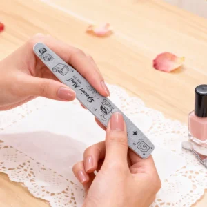 Large Racket Sponge Nail File Double Sided Reusable Cartoon Print Washable Manicure Buffer Wear Resistant Emery Board