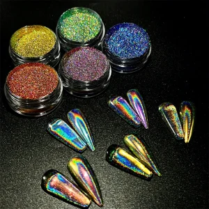 Laser Chameleon Pigment Holographic Rainbow Powder for Nails Chameleon Holographic Powder Super Shift Chameleon Pigment