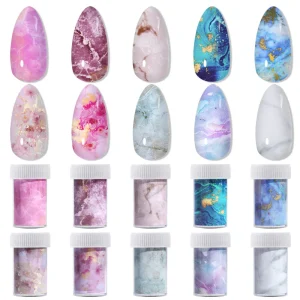 Laser Nail Art Transfer Foil Marbling Galaxy Series Sticker Paper 1 PCS Holographic Nail Decals Decorations