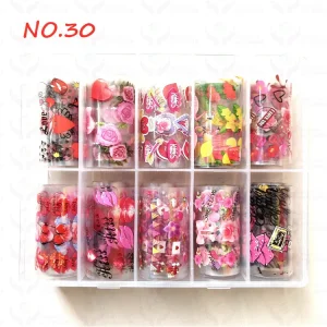 Laser Nail Art Transfer Foil Paper Stickers Flower Valentine Nail Designs Manicure Decals Transfer Wraps