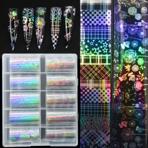 Laser Scales Transfer Foil Nail Foil for Nail Art Sticker for the Nail Art Decoration 4*100cm