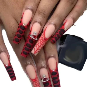 Latest Trendy Styles for Luxury ABS French Square Press on Nails with Premium Crystal Rhinestones 24pcs