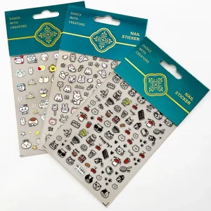 Leidankou 5D Nail Stickers Rabbit Cute Animal Nail Sticker for Children
