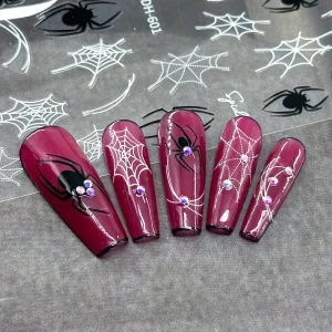 Leidankou Spider Shape 3D Nail Stickers Sticker Adhesive 3D Nail Decals Decoration Sticker Nails