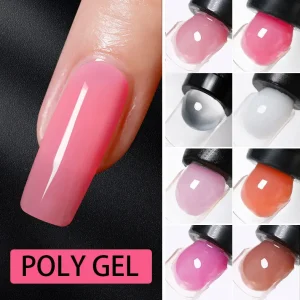 Lightweight Clear Pink UV Gel Non Toxic Eco Friendly Professional Salon & DIY Home Use Nail Art Extensions