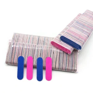 Logo Print 100Pcs Bag Disposable Wood Mini 5cm Colorful Nail Files