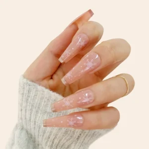 Long Ballet Nude French Removable Acrylic False Artificial Tips Art Press on Nails