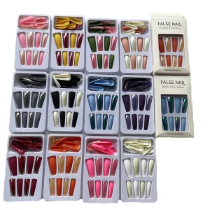 Long Coffin Press on Nails False Nails Tips Artificial Custom Luxury Colorful Matte Ballerina False Nails