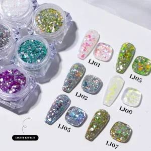 Long Lasting 12 Color Glitter Acrylic Powder Nail Art Supplies Customizable Logo Options