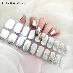 Long Lasting 22 Gel Nail Stickers Strips Nails Wrap Foil Without UV Lamp